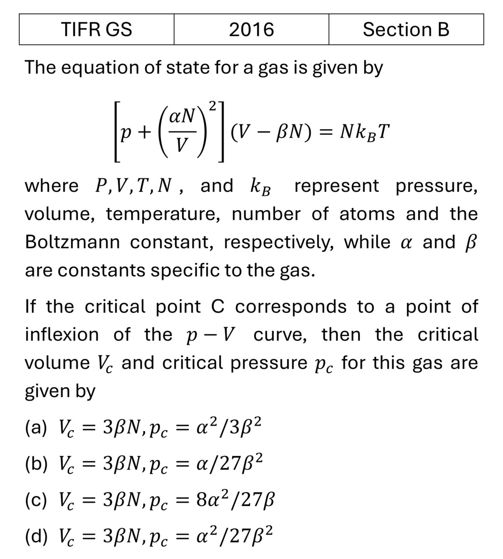 TIFR 2016 B Phase transition previous year question TIFR_2016_B_Q4