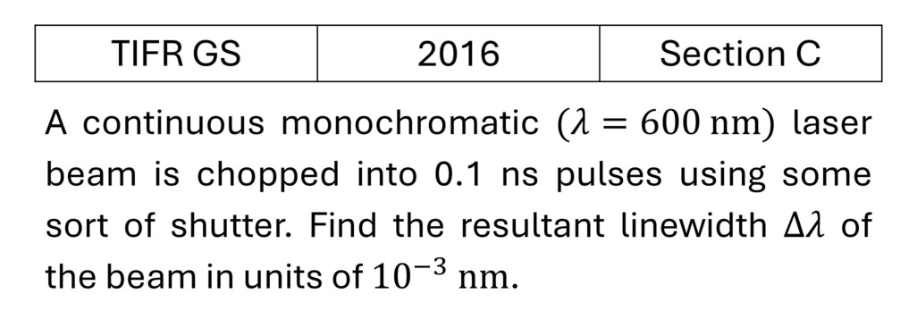 TIFR 2016 C Effects in atomic physics previous year question TIFR_2016_C_Q13
