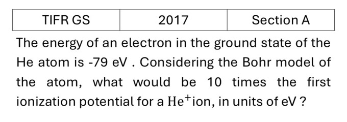 TIFR 2017 A Bohar model previous year question TIFR_2017_A_Q22