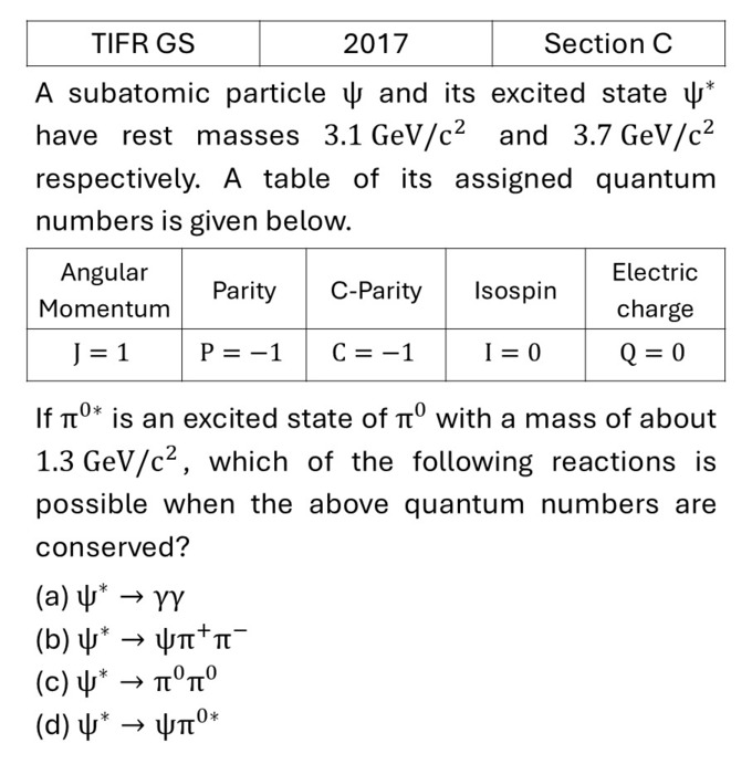 TIFR 2017 C Particle Physics previous year question TIFR_2017_C_Q8