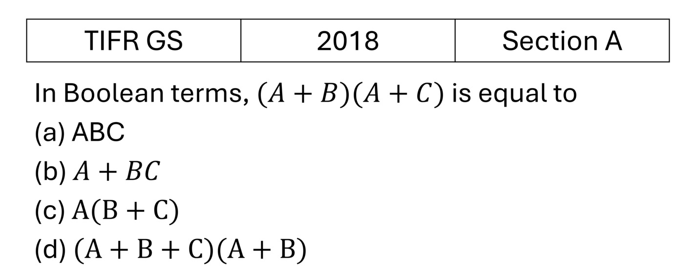 TIFR 2018 A Logic Gates previous year question TIFR_2018_A_Q10