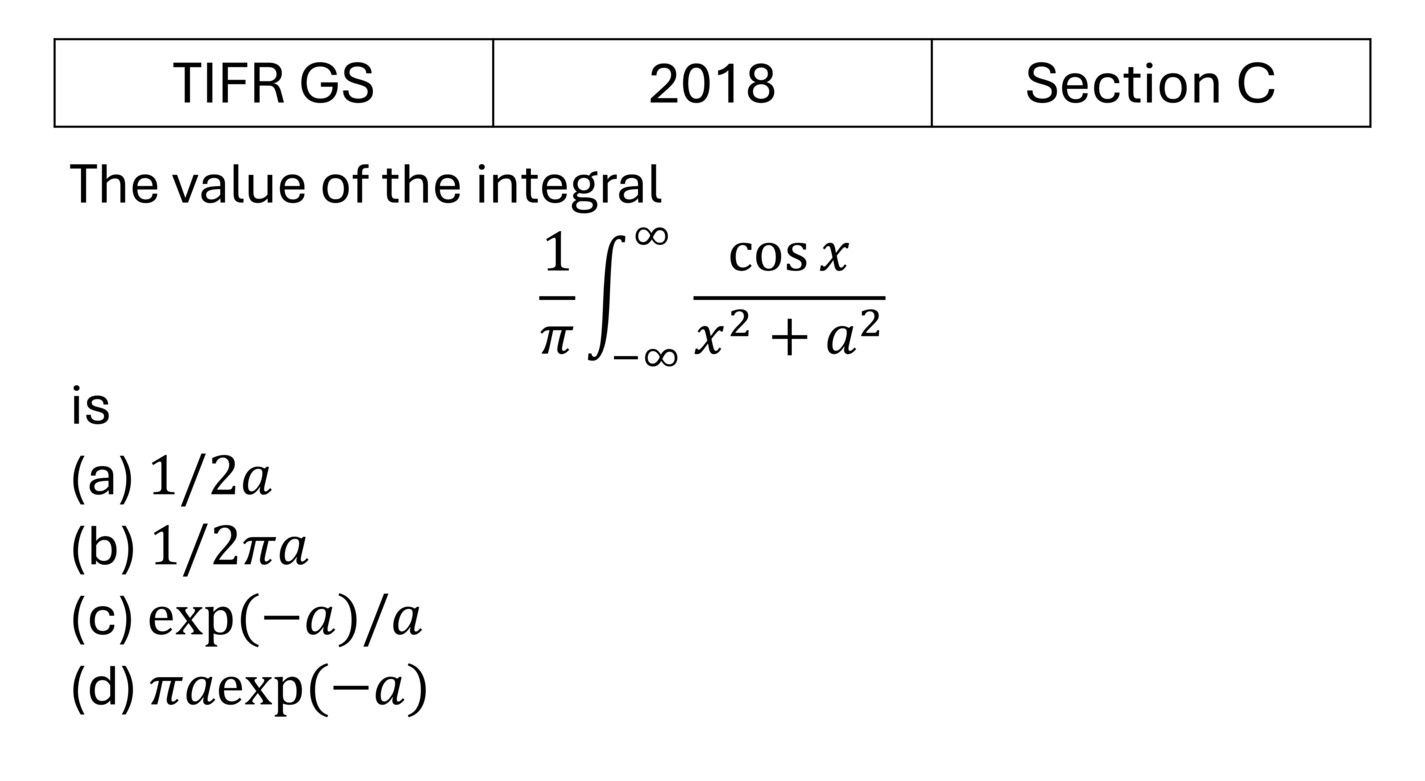 TIFR 2018 C Complex Analysis previous year question TIFR_2018_C_Q32