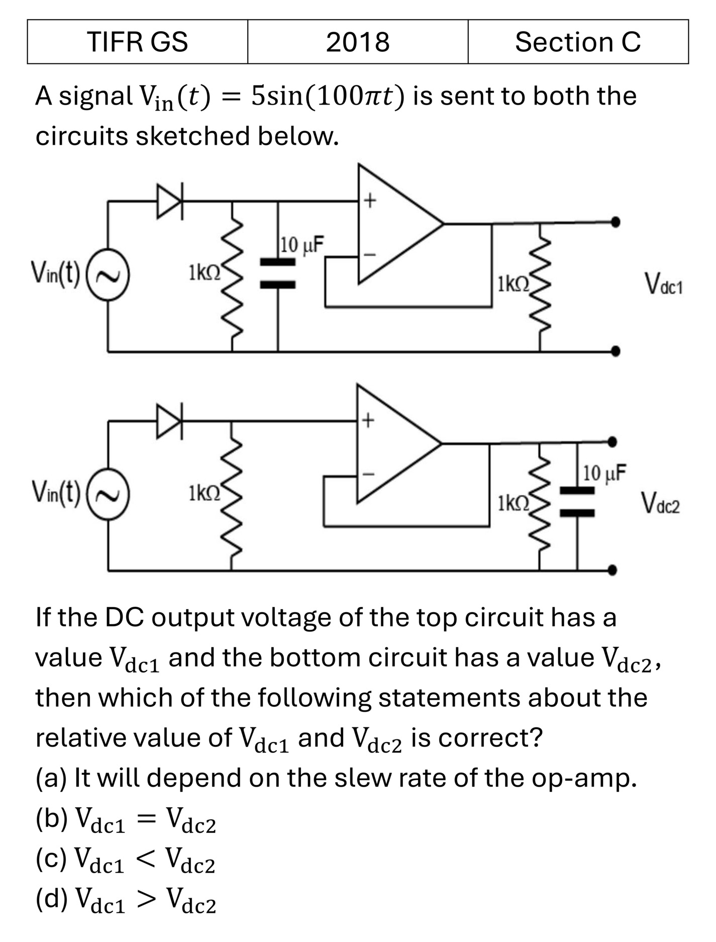 TIFR 2018 C Mixed previous year question TIFR_2018_C_Q38