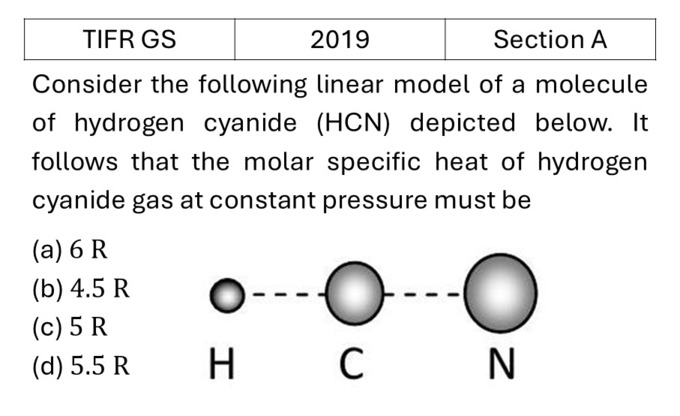 TIFR 2019 A Kinetic theory of gases previous year question TIFR_2019_A_Q17