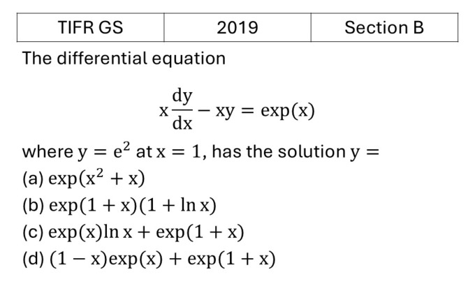 TIFR 2019 B Differential Equations previous year question TIFR_2019_B_Q2