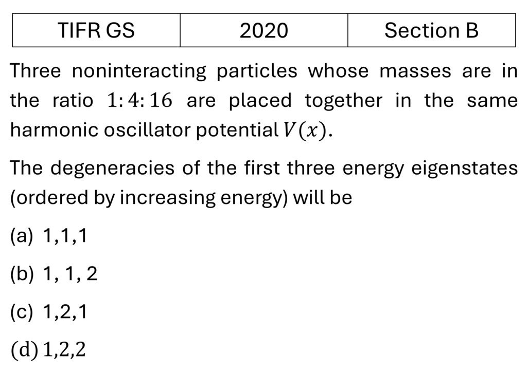TIFR 2020 B Quantum Harmonic Oscillator previous year question TIFR_2020_B_Q10