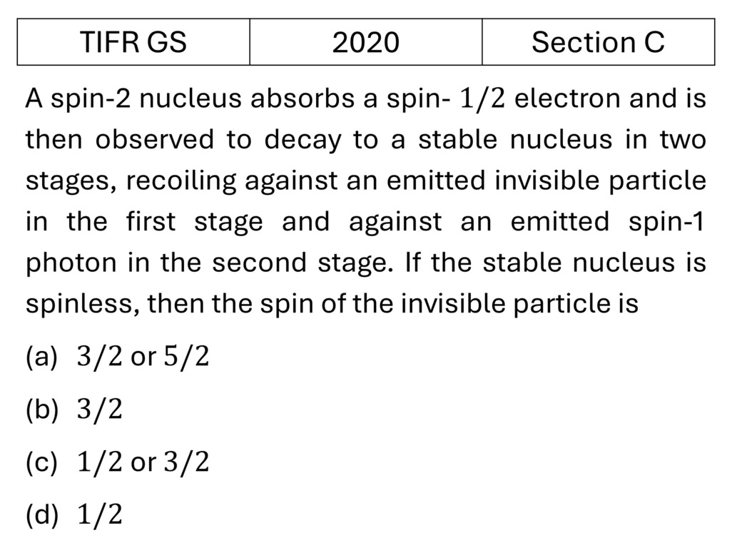 TIFR 2020 C Radioactivity previous year question TIFR_2020_C_Q10