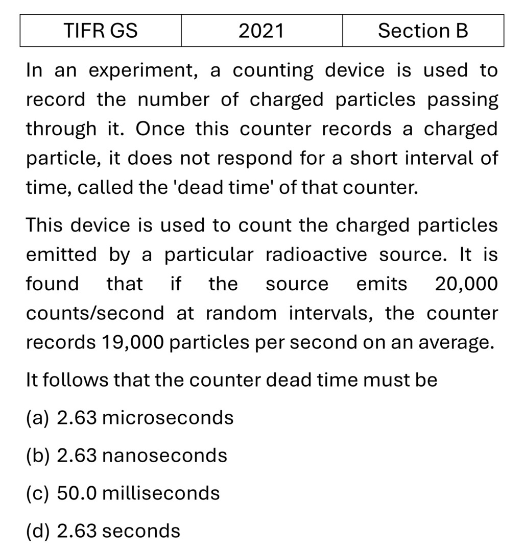 TIFR 2021 B Instruments previous year question TIFR_2021_B_Q15