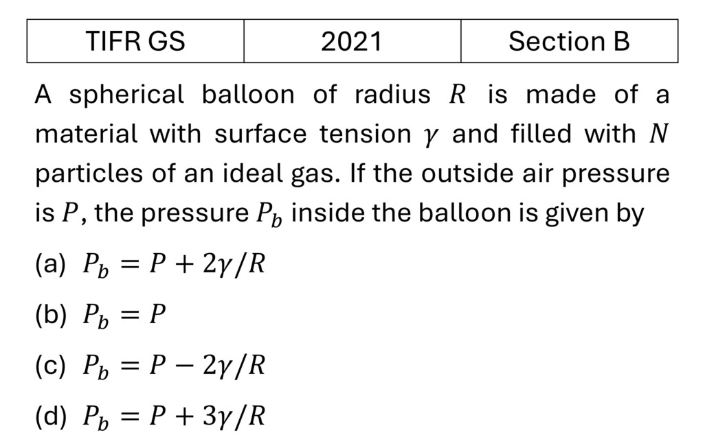TIFR 2021 B Bulk Matter previous year question TIFR_2021_B_Q9