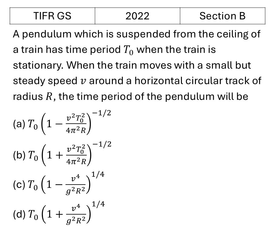 TIFR 2022 B Oscillations previous year question TIFR_2022_B_Q3