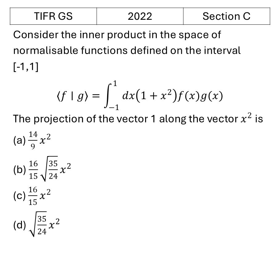 TIFR 2022 C Basic Quantum Mechanics previous year question TIFR_2022_C_Q1