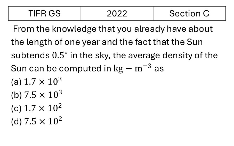 TIFR 2022 C Black Body Radiations previous year question TIFR_2022_C_Q13