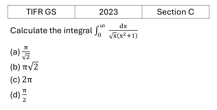 TIFR 2023 C Complex Analysis previous year question TIFR_2023_C_Q2