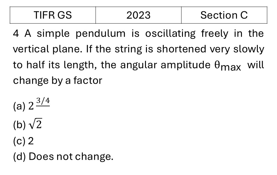 TIFR 2023 C Oscillations previous year question TIFR_2023_C_Q4