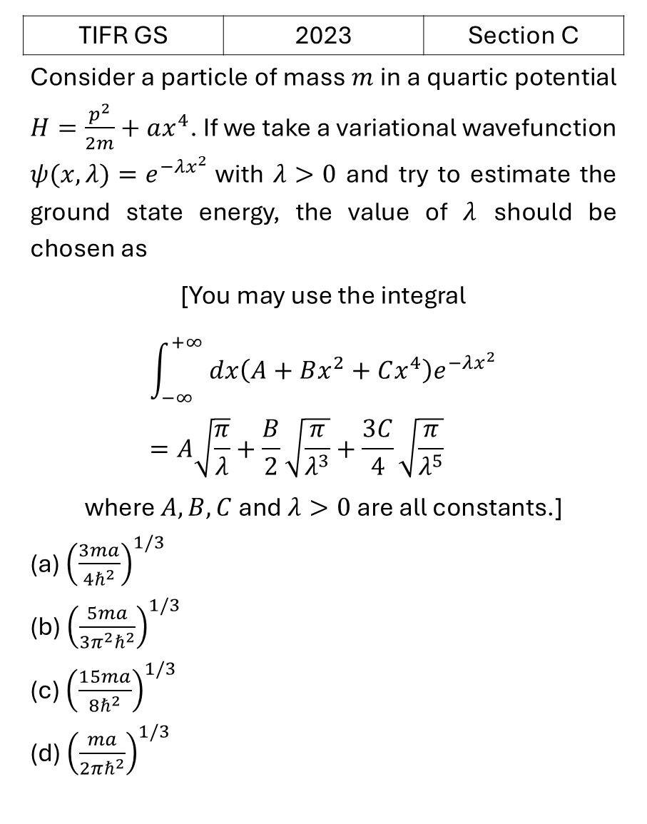 TIFR 2023 C Variational Principle previous year question TIFR_2023_C_Q5