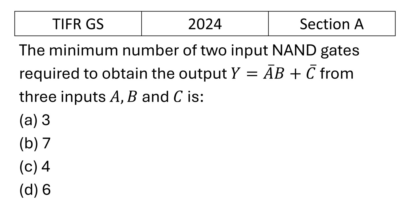 TIFR 2024 A Logic Gates previous year question TIFR_2024_A_Q17