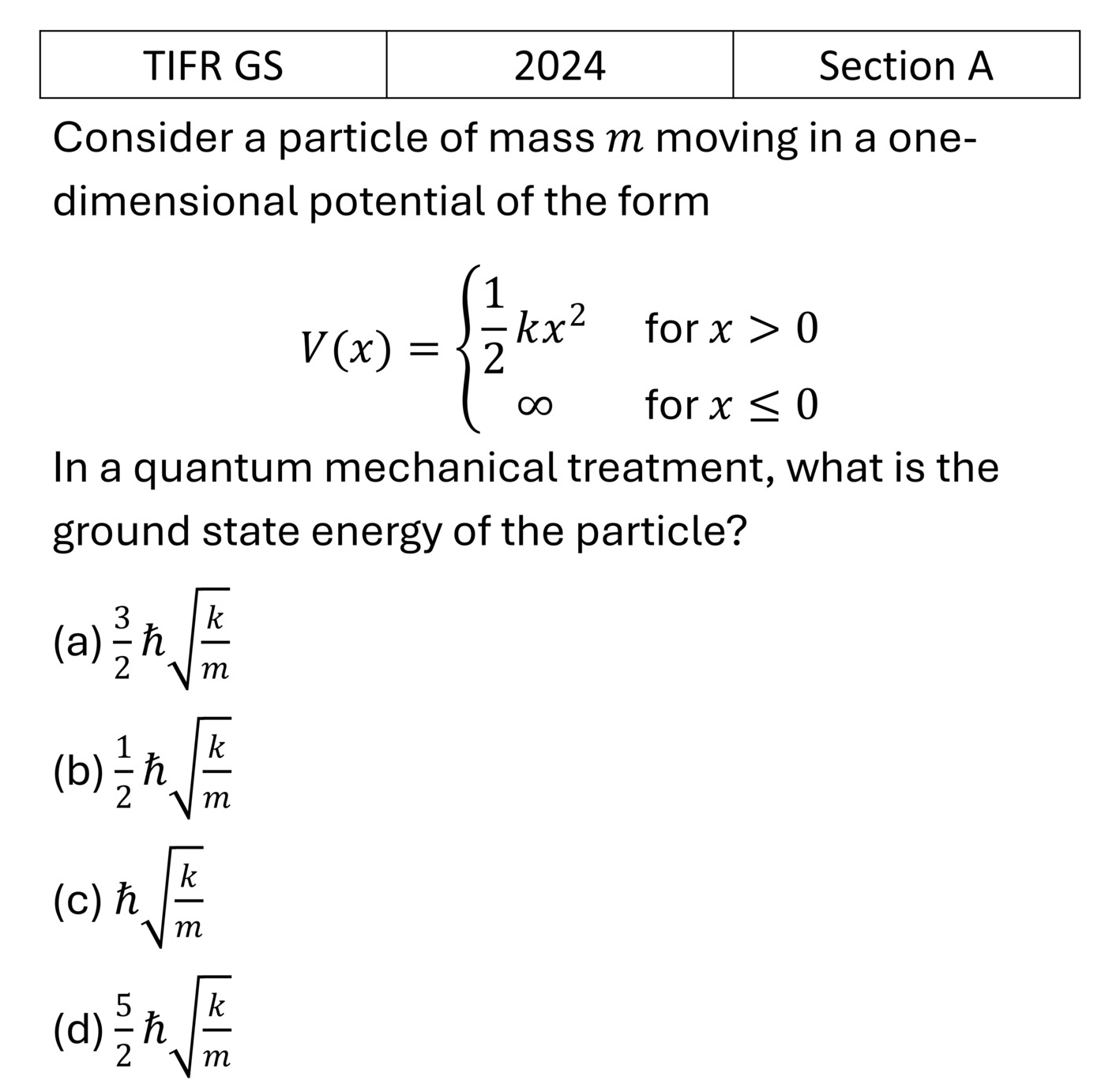 TIFR 2024 A Quantum Harmonic Oscillator previous year question TIFR_2024_A_Q7