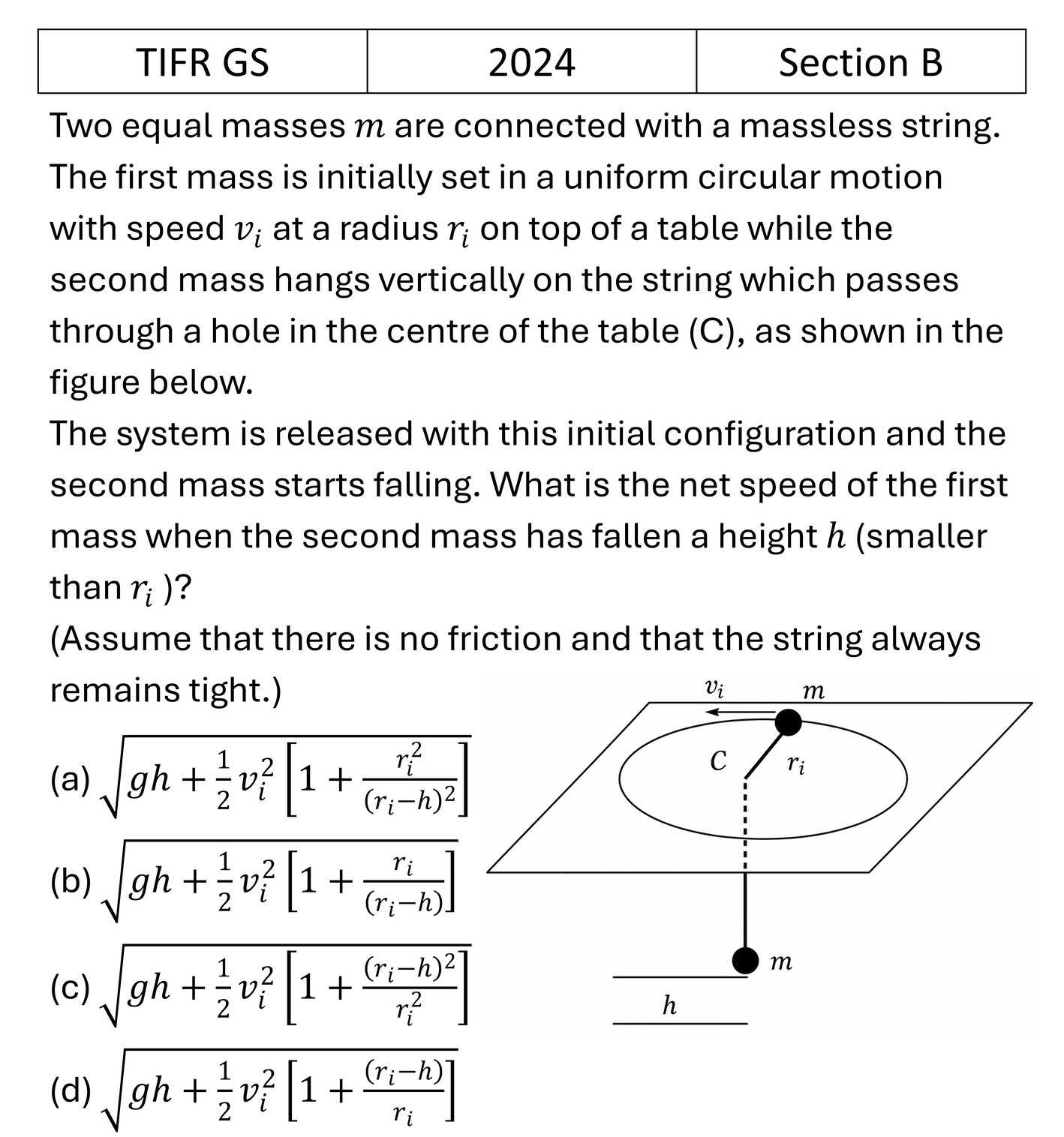 TIFR 2024 B Lagrangian and Hamiltonian previous year question TIFR_2024_B_Q3
