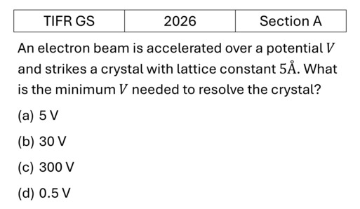 TIFR 2026 A Xray diffraction previous year question TIFR_2026_A_Q14